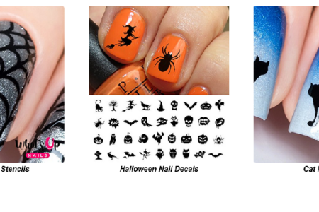 Halloween Nail Art with Decals, and Stencils Halloween Nail Art with Decals, and Stencils