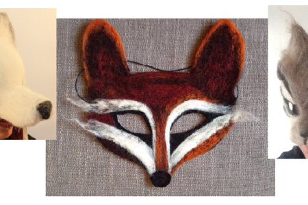 Handmade Needle Felted Animal Masks Handmade Needle Felted Animal Masks
